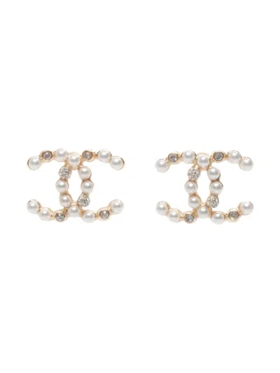 Pre-owned Chanel 2020 Cc Mark Post-back Fastening Earrings In Gold