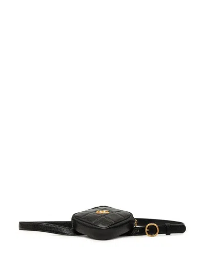 Pre-owned Chanel 2020 Cc Quilted Caviar Diamond Coin Purse Belt Bag In 黑色