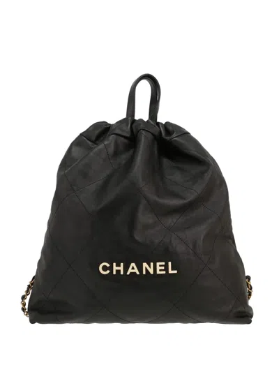 Pre-owned Chanel 2020  22 Backpack In Black