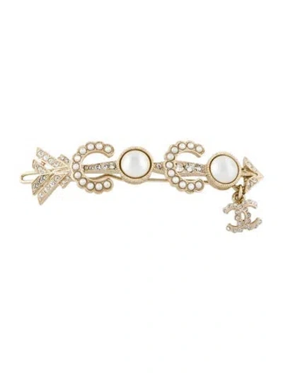 Pre-owned Chanel 2020 Coco Hair Clip In Gold