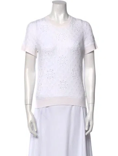 Pre-owned Chanel 2020 Crew Neck T-shirt In White