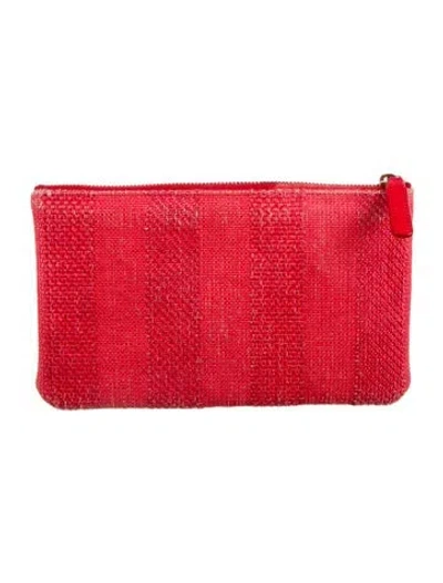 Pre-owned Chanel 2020 Deauville O-case Wallet In Red