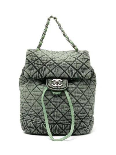 Pre-owned Chanel 2020 Denimpressions Backpack In 绿色