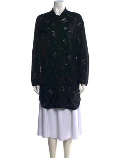 Pre-owned Chanel 2020 Graphic Print Sweater In Black