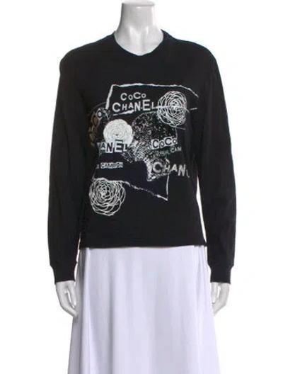 Pre-owned Chanel 2020 Graphic Print Sweatshirt In Black