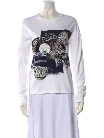 Pre-owned Chanel 2020 Graphic Print Sweatshirt W/ Tags In White