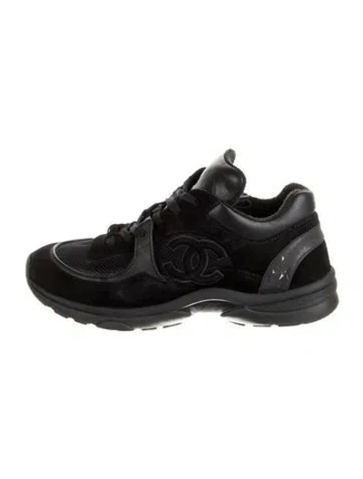 Pre-owned Chanel 2020 Interlocking Cc Logo Athletic Sneakers In Black