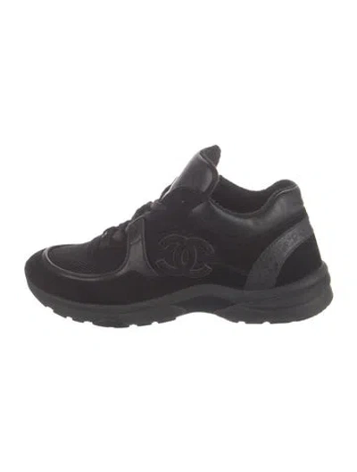 Pre-owned Chanel 2020 Interlocking Cc Logo Athletic Sneakers In Black