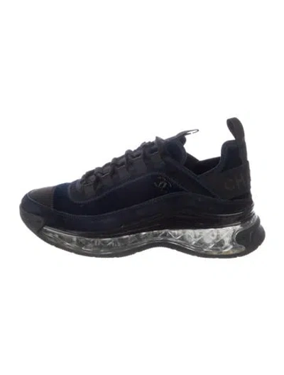 Pre-owned Chanel 2020 Interlocking Cc Logo Athletic Sneakers In Blue