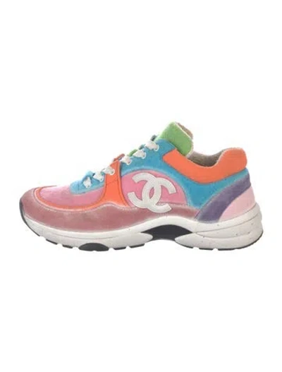 Pre-owned Chanel 2020 Interlocking Cc Logo Athletic Sneakers In Pink