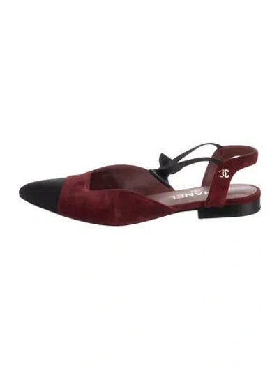 Pre-owned Chanel 2020 Interlocking Cc Logo Ballet Flats In Red