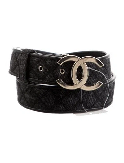 Pre-owned Chanel 2020 Interlocking Cc Logo Belt In Black