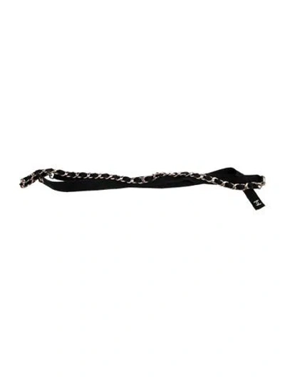 Pre-owned Chanel 2020 Interlocking Cc Logo Belt In Black