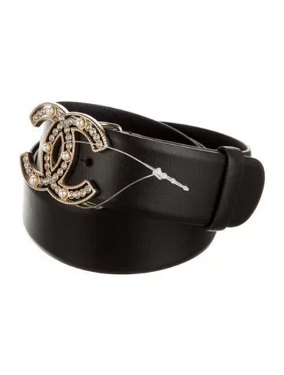 Pre-owned Chanel 2020 Interlocking Cc Logo Belt Kit In Black