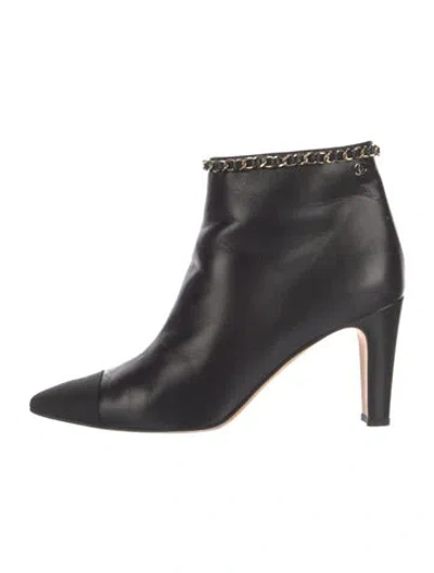 Pre-owned Chanel 2020 Interlocking Cc Logo Boots In Black