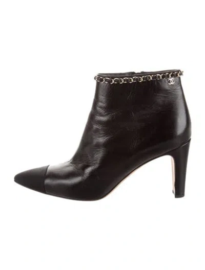 Pre-owned Chanel 2020 Interlocking Cc Logo Boots In Black