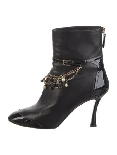 Pre-owned Chanel 2020 Interlocking Cc Logo Boots In Black