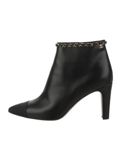 Pre-owned Chanel 2020 Interlocking Cc Logo Boots In Black