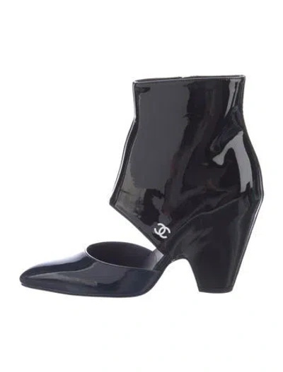 Pre-owned Chanel 2020 Interlocking Cc Logo Boots In Black