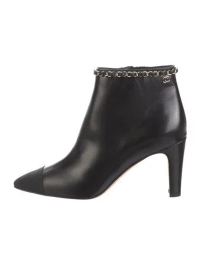 Pre-owned Chanel 2020 Interlocking Cc Logo Boots In Black