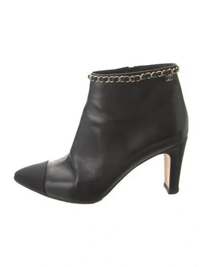 Pre-owned Chanel 2020 Interlocking Cc Logo Boots In Black