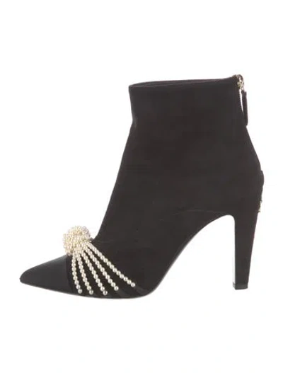Pre-owned Chanel 2020 Interlocking Cc Logo Boots In Black