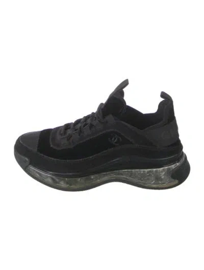 Pre-owned Chanel 2020 Interlocking Cc Logo Chunky Sneakers In Black