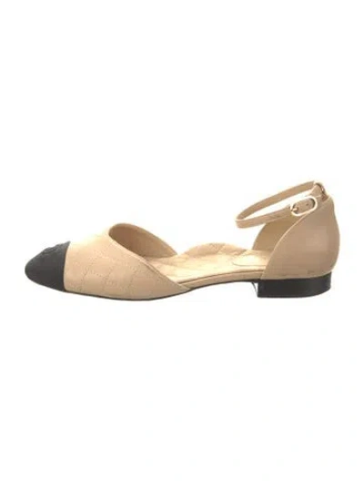 Pre-owned Chanel 2020 Interlocking Cc Logo D'orsay Flats