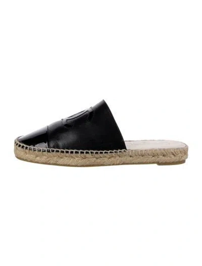 Pre-owned Chanel 2020 Interlocking Cc Logo Espadrilles In Black