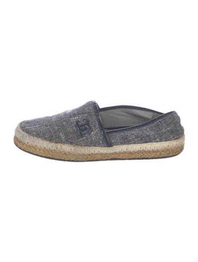 Pre-owned Chanel 2020 Interlocking Cc Logo Espadrilles In Blue