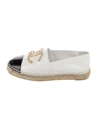 Pre-owned Chanel 2020 Interlocking Cc Logo Espadrilles In White