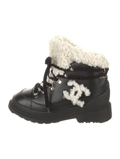 Pre-owned Chanel 2020 Interlocking Cc Logo Hiking Boots In Black