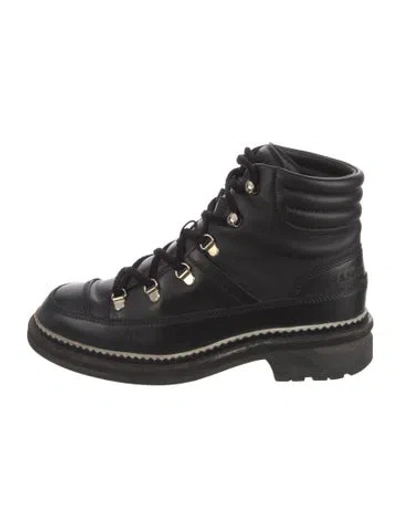 Pre-owned Chanel 2020 Interlocking Cc Logo Hiking Boots In Black