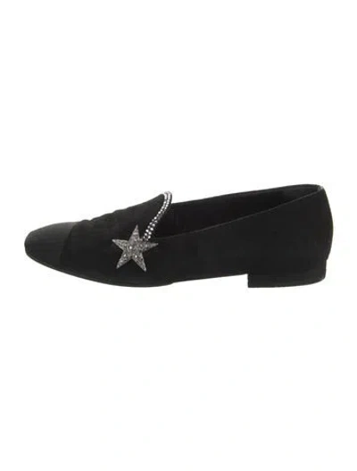 Pre-owned Chanel 2020 Interlocking Cc Logo Loafers In Black