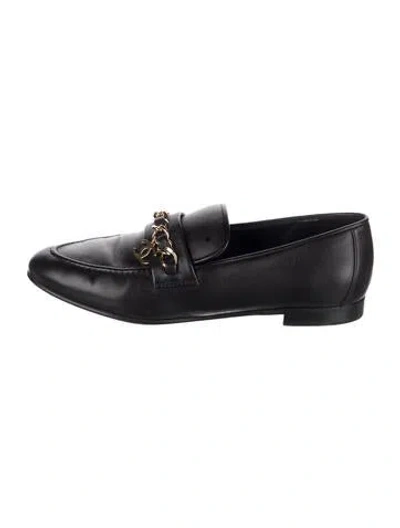 Pre-owned Chanel 2020 Interlocking Cc Logo Loafers In Black