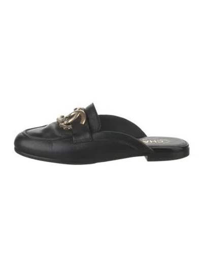 Pre-owned Chanel 2020 Interlocking Cc Logo Mules In Black