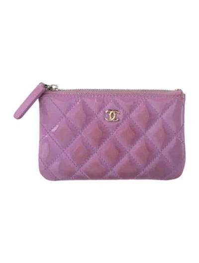 Pre-owned Chanel 2020 Interlocking Cc Logo Pouch In Purple