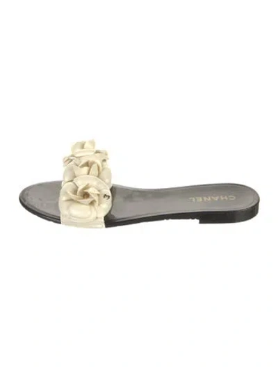 Pre-owned Chanel 2020 Interlocking Cc Logo Slides In Black/neutrals