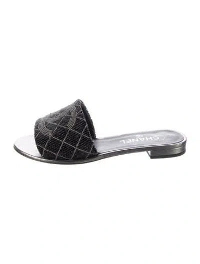 Pre-owned Chanel 2020 Interlocking Cc Logo Slides In Multi
