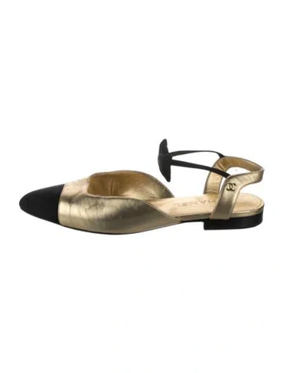 Pre-owned Chanel 2020 Interlocking Cc Logo Slingback Flats
