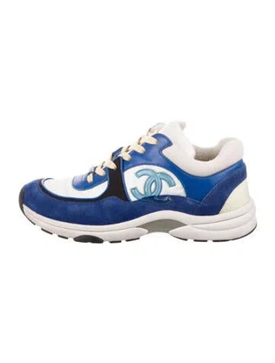 Pre-owned Chanel 2020 Interlocking Cc Logo Sneakers In Blue