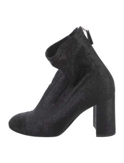 Pre-owned Chanel 2020 Interlocking Cc Logo Sock Boots In Black