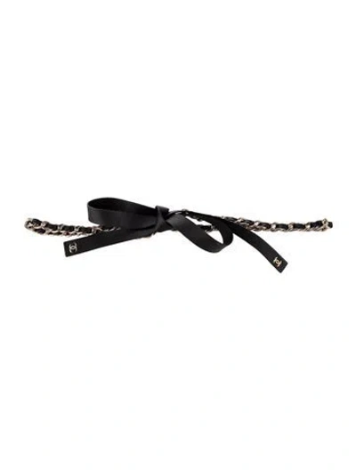 Pre-owned Chanel 2020 Interlocking Cc Logo Waist Belt In Black
