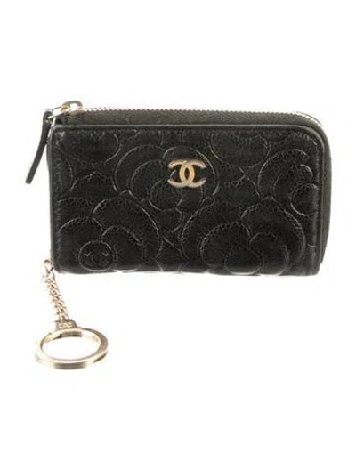 Pre-owned Chanel 2020 Key Holder Coin Pouch In Black