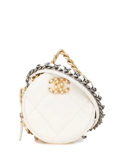 Pre-owned Chanel 2020 Lambskin 19 Round Clutch With Chain Satchel