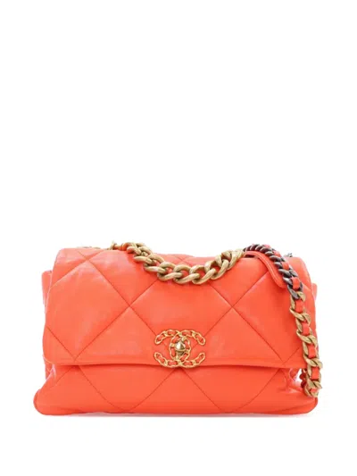 Pre-owned Chanel 2020 Large 19 Lambskin Flap Satchel