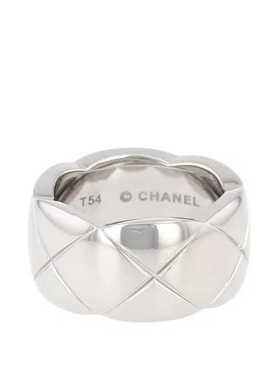 Pre-owned Chanel 2020 Large Coco Crush Ring In Silver