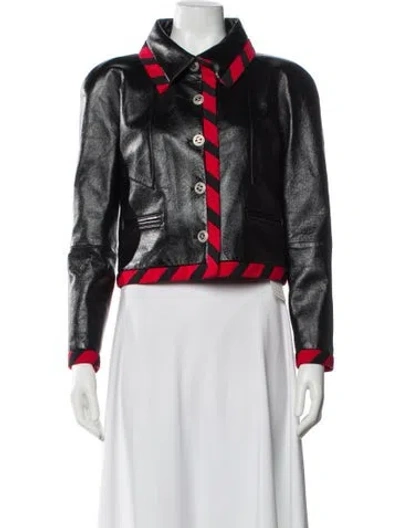 Pre-owned Chanel 2020 Leather Biker Jacket In Black