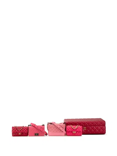 Pre-owned Chanel 2020 Limited Edition Success Story Quilted Lambskin Trunk Set Of 4 Mini Bags Crossbody Bag
