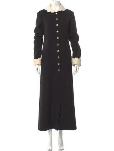 Pre-owned Chanel 2020 Long Coat In Black